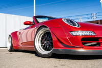 ポルシェ 911(Type997) ｶﾚﾗ4 ｶﾌﾞﾘｵﾚ　RWB997 ﾚｷﾞｭﾗｰﾜｲﾄﾞﾎﾞﾃﾞｨ RWBｺﾗﾎﾞﾚｰｼｮﾝWORK Meister19AW Fﾀﾞｳﾝｻｽ ﾘｱ車高調 黒革 ﾅﾋﾞTV ETC FCLﾘﾝｸﾞｷｾﾉﾝ LEDﾄﾞﾗｲﾋﾞﾝｸﾞﾗｲﾄ&ﾃｰﾙ ﾊﾟﾄﾞﾙｼﾌﾄ